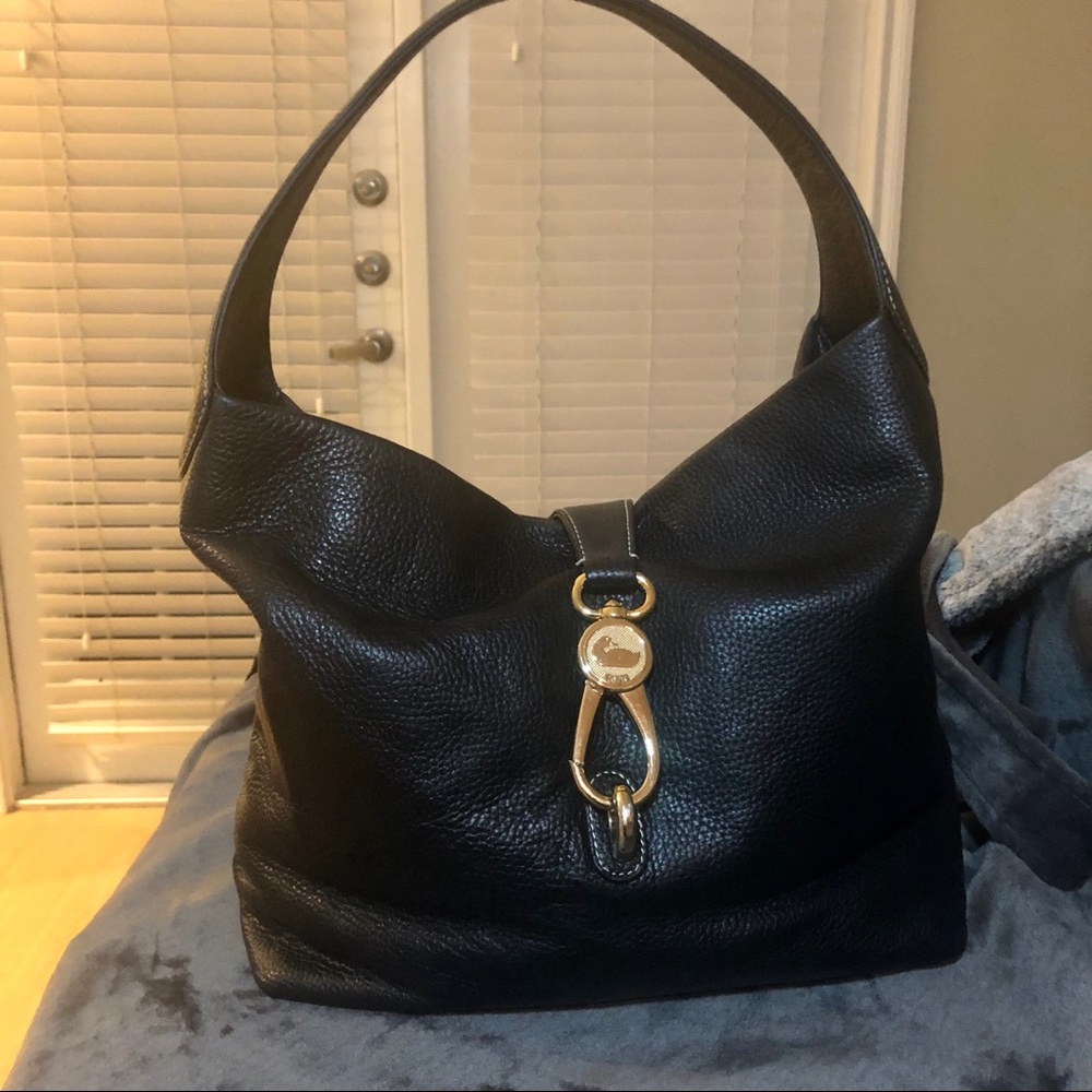 Dooney & Bourke black Pebble leather hobo bag